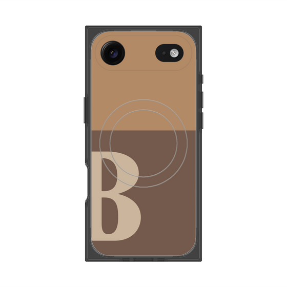 プレミアムスクエアケース with MagSafe［ オリジナル - initial two tone - B brown ］