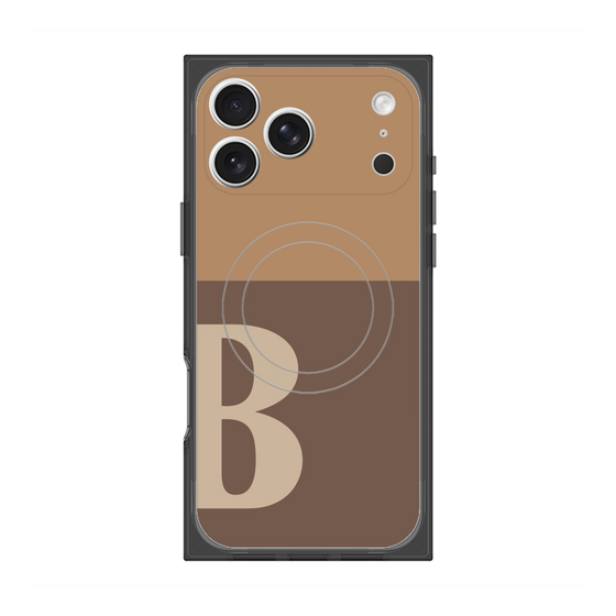 プレミアムスクエアケース with MagSafe［ オリジナル - initial two tone - B brown ］