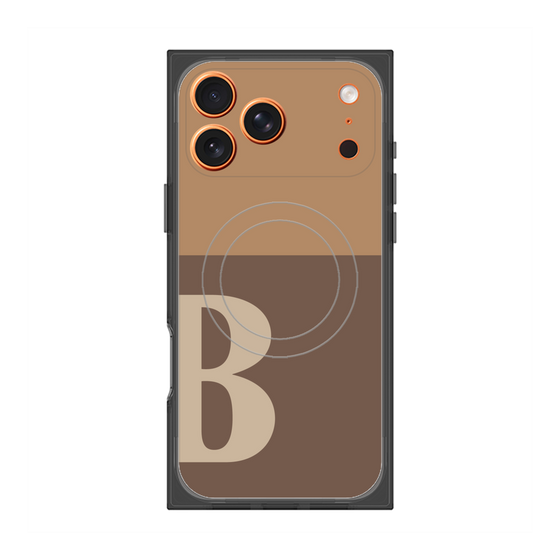 プレミアムスクエアケース with MagSafe［ オリジナル - initial two tone - B brown ］