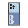 プレミアムスクエアケース with MagSafe［ オリジナル - initial two tone - B blue ］