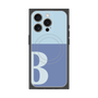 プレミアムスクエアケース with MagSafe［ オリジナル - initial two tone - B blue ］