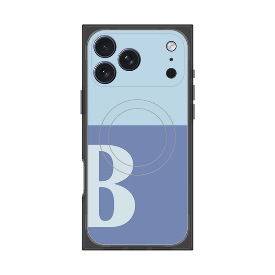 プレミアムスクエアケース with MagSafe［ オリジナル - initial two tone - B blue ］