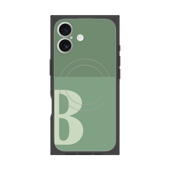 プレミアムスクエアケース with MagSafe［ オリジナル - initial two tone - B green ］