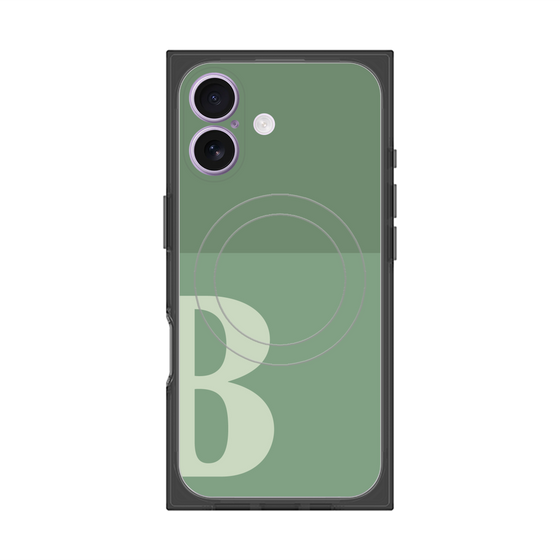 プレミアムスクエアケース with MagSafe［ オリジナル - initial two tone - B green ］