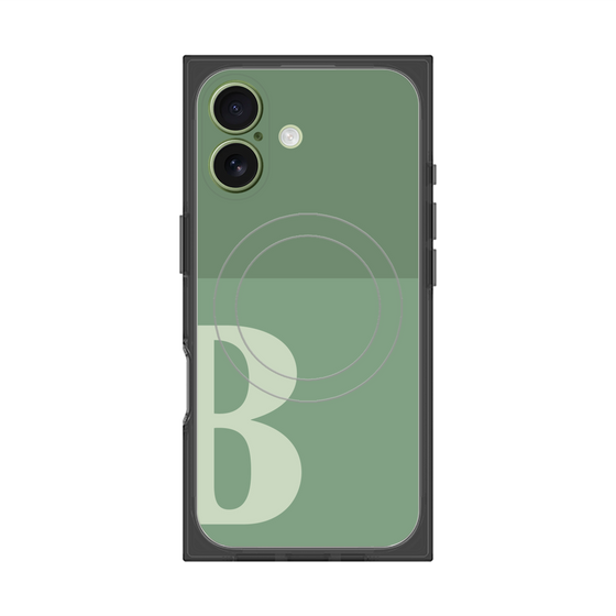 プレミアムスクエアケース with MagSafe［ オリジナル - initial two tone - B green ］