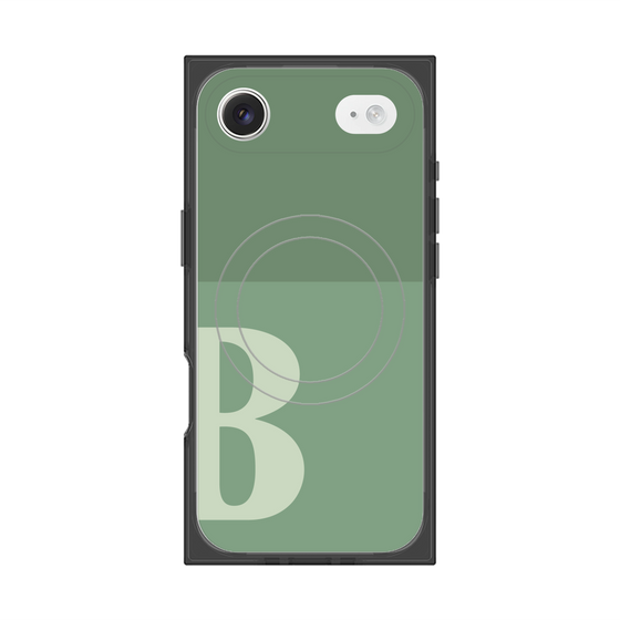 プレミアムスクエアケース with MagSafe［ オリジナル - initial two tone - B green ］