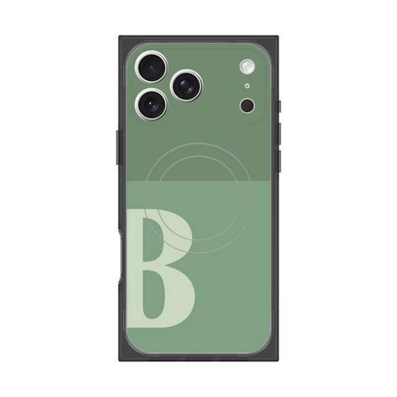 プレミアムスクエアケース with MagSafe［ オリジナル - initial two tone - B green ］