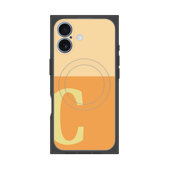 プレミアムスクエアケース with MagSafe［ オリジナル - initial two tone - C orange ］