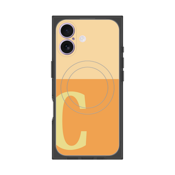プレミアムスクエアケース with MagSafe［ オリジナル - initial two tone - C orange ］