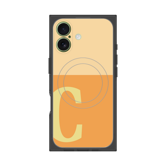 プレミアムスクエアケース with MagSafe［ オリジナル - initial two tone - C orange ］