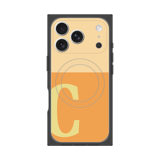 プレミアムスクエアケース with MagSafe［ オリジナル - initial two tone - C orange ］