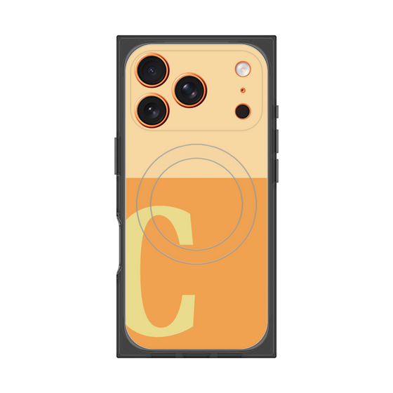 プレミアムスクエアケース with MagSafe［ オリジナル - initial two tone - C orange ］