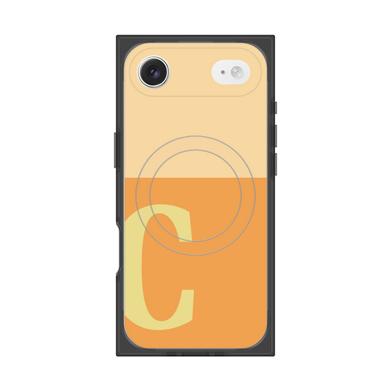 プレミアムスクエアケース with MagSafe［ オリジナル - initial two tone - C orange ］