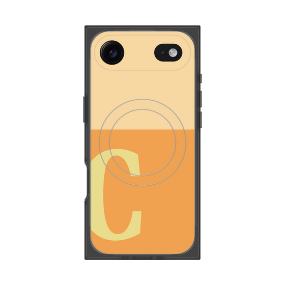 プレミアムスクエアケース with MagSafe［ オリジナル - initial two tone - C orange ］