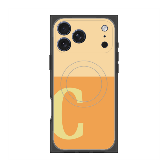 プレミアムスクエアケース with MagSafe［ オリジナル - initial two tone - C orange ］