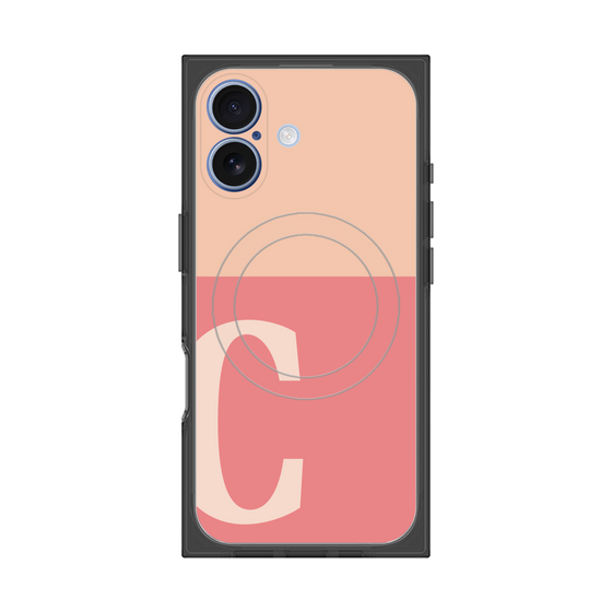 プレミアムスクエアケース with MagSafe［ オリジナル - initial two tone - C pink ］