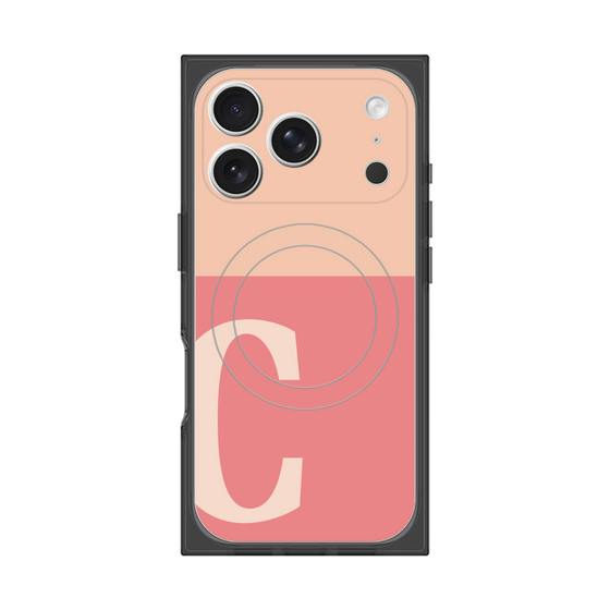 プレミアムスクエアケース with MagSafe［ オリジナル - initial two tone - C pink ］
