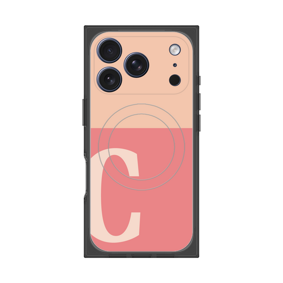 プレミアムスクエアケース with MagSafe［ オリジナル - initial two tone - C pink ］