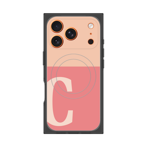 プレミアムスクエアケース with MagSafe［ オリジナル - initial two tone - C pink ］