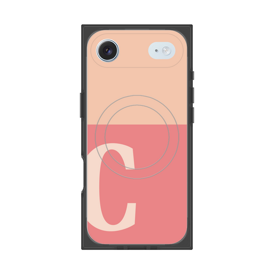プレミアムスクエアケース with MagSafe［ オリジナル - initial two tone - C pink ］