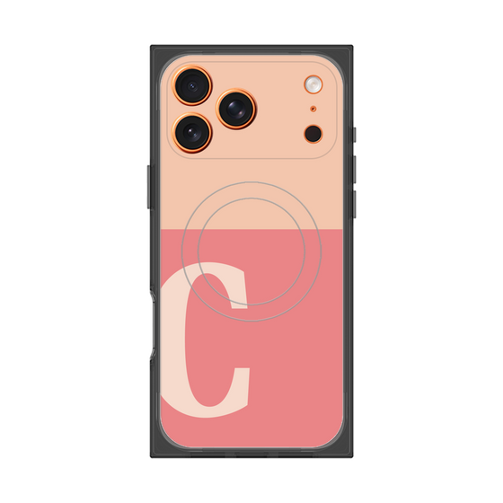 プレミアムスクエアケース with MagSafe［ オリジナル - initial two tone - C pink ］