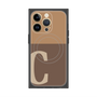 プレミアムスクエアケース with MagSafe［ オリジナル - initial two tone - C brown ］