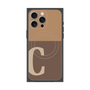 プレミアムスクエアケース with MagSafe［ オリジナル - initial two tone - C brown ］