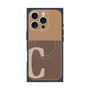 プレミアムスクエアケース with MagSafe［ オリジナル - initial two tone - C brown ］