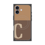 プレミアムスクエアケース with MagSafe［ オリジナル - initial two tone - C brown ］