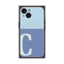 プレミアムスクエアケース with MagSafe［ オリジナル - initial two tone - C blue ］