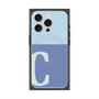 プレミアムスクエアケース with MagSafe［ オリジナル - initial two tone - C blue ］