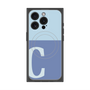 プレミアムスクエアケース with MagSafe［ オリジナル - initial two tone - C blue ］