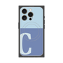 プレミアムスクエアケース with MagSafe［ オリジナル - initial two tone - C blue ］