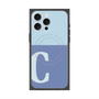 プレミアムスクエアケース with MagSafe［ オリジナル - initial two tone - C blue ］