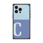 プレミアムスクエアケース with MagSafe［ オリジナル - initial two tone - C blue ］
