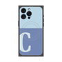 プレミアムスクエアケース with MagSafe［ オリジナル - initial two tone - C blue ］