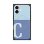 プレミアムスクエアケース with MagSafe［ オリジナル - initial two tone - C blue ］