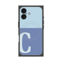 プレミアムスクエアケース with MagSafe［ オリジナル - initial two tone - C blue ］