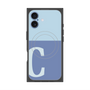 プレミアムスクエアケース with MagSafe［ オリジナル - initial two tone - C blue ］