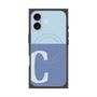 プレミアムスクエアケース with MagSafe［ オリジナル - initial two tone - C blue ］