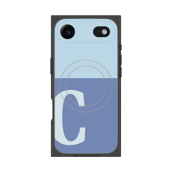 プレミアムスクエアケース with MagSafe［ オリジナル - initial two tone - C blue ］