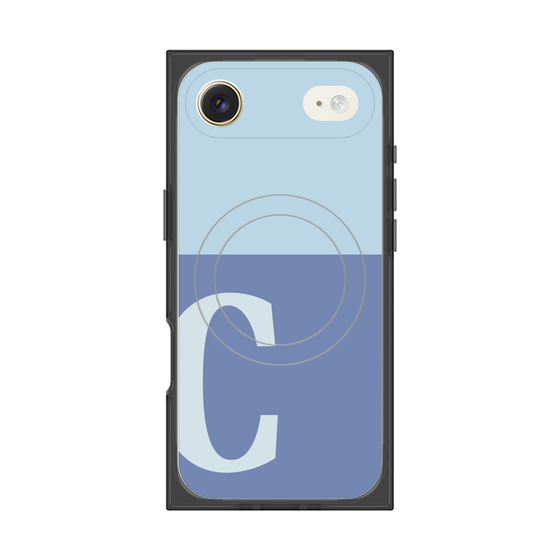 プレミアムスクエアケース with MagSafe［ オリジナル - initial two tone - C blue ］