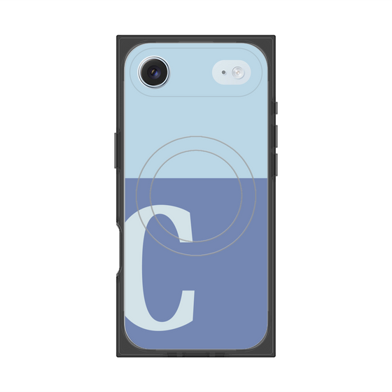 プレミアムスクエアケース with MagSafe［ オリジナル - initial two tone - C blue ］
