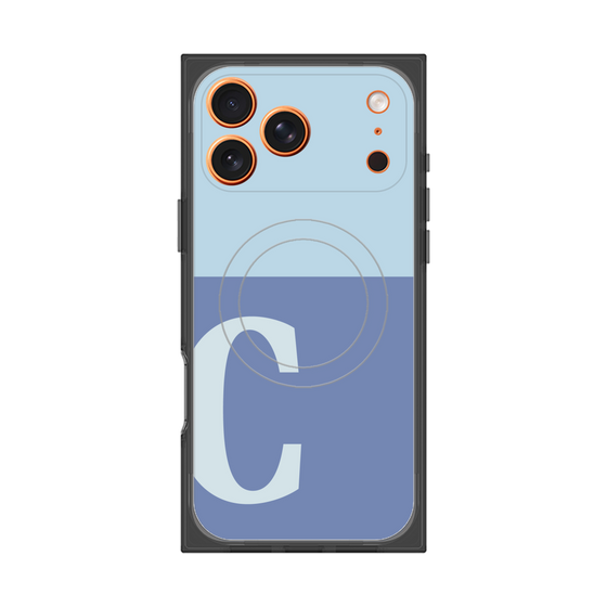 プレミアムスクエアケース with MagSafe［ オリジナル - initial two tone - C blue ］