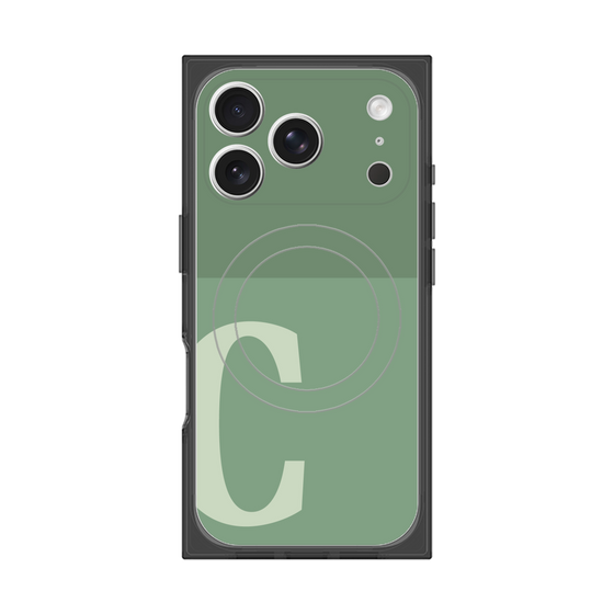 プレミアムスクエアケース with MagSafe［ オリジナル - initial two tone - C green ］