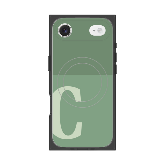 プレミアムスクエアケース with MagSafe［ オリジナル - initial two tone - C green ］