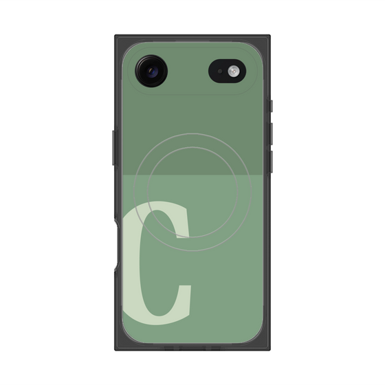 プレミアムスクエアケース with MagSafe［ オリジナル - initial two tone - C green ］