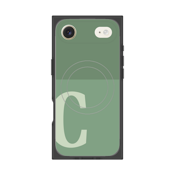 プレミアムスクエアケース with MagSafe［ オリジナル - initial two tone - C green ］