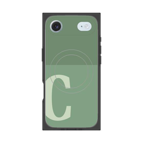プレミアムスクエアケース with MagSafe［ オリジナル - initial two tone - C green ］