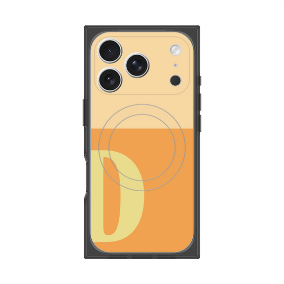 プレミアムスクエアケース with MagSafe［ オリジナル - initial two tone - D orange ］